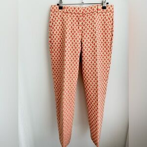 J Crew COLLECTION Cropped Pants trousers gold/orange fabric Size 0 , like new